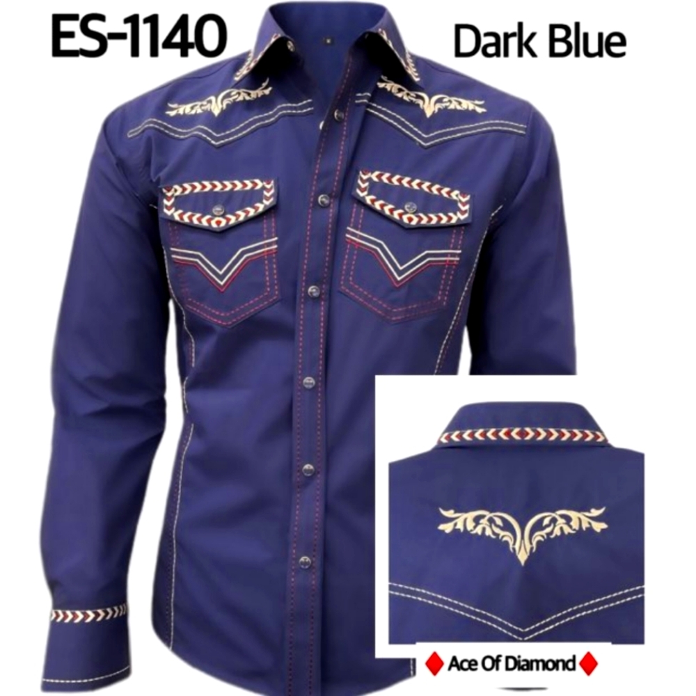 1140 blue long sleeve shirt cowboy